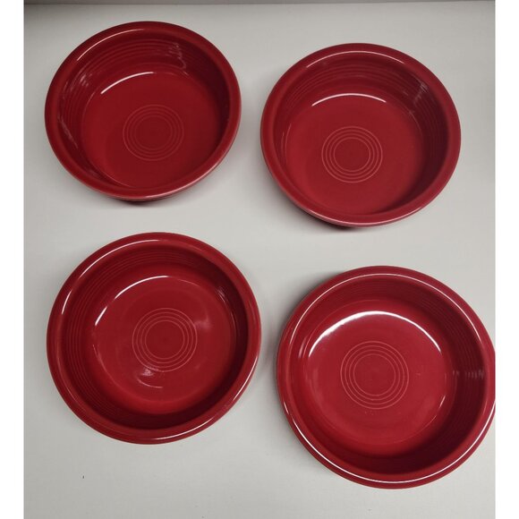 Fiestaware Scarlet Red Cereal Bowls Set of 4 HLC Fiesta - Picture 3 of 9